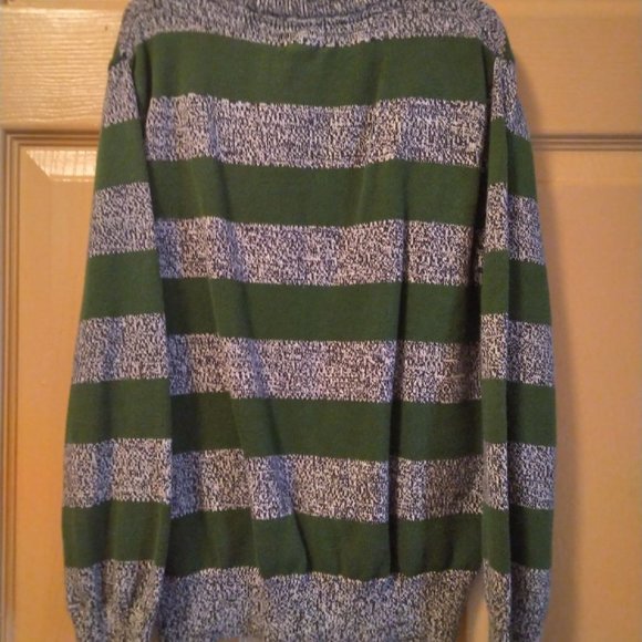 Cat & Jack boys holiday green striped sweater 8/10 - Picture 8 of 8